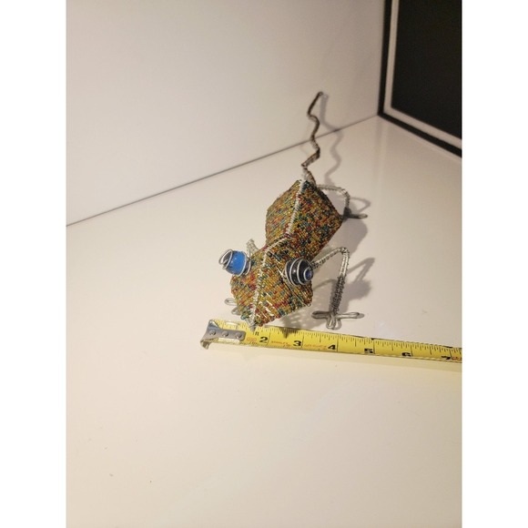 Beaded Gecko Lizard Sculpture Handmade Wire Art Colorful Figurine Garden Patio - Picture 8 of 12